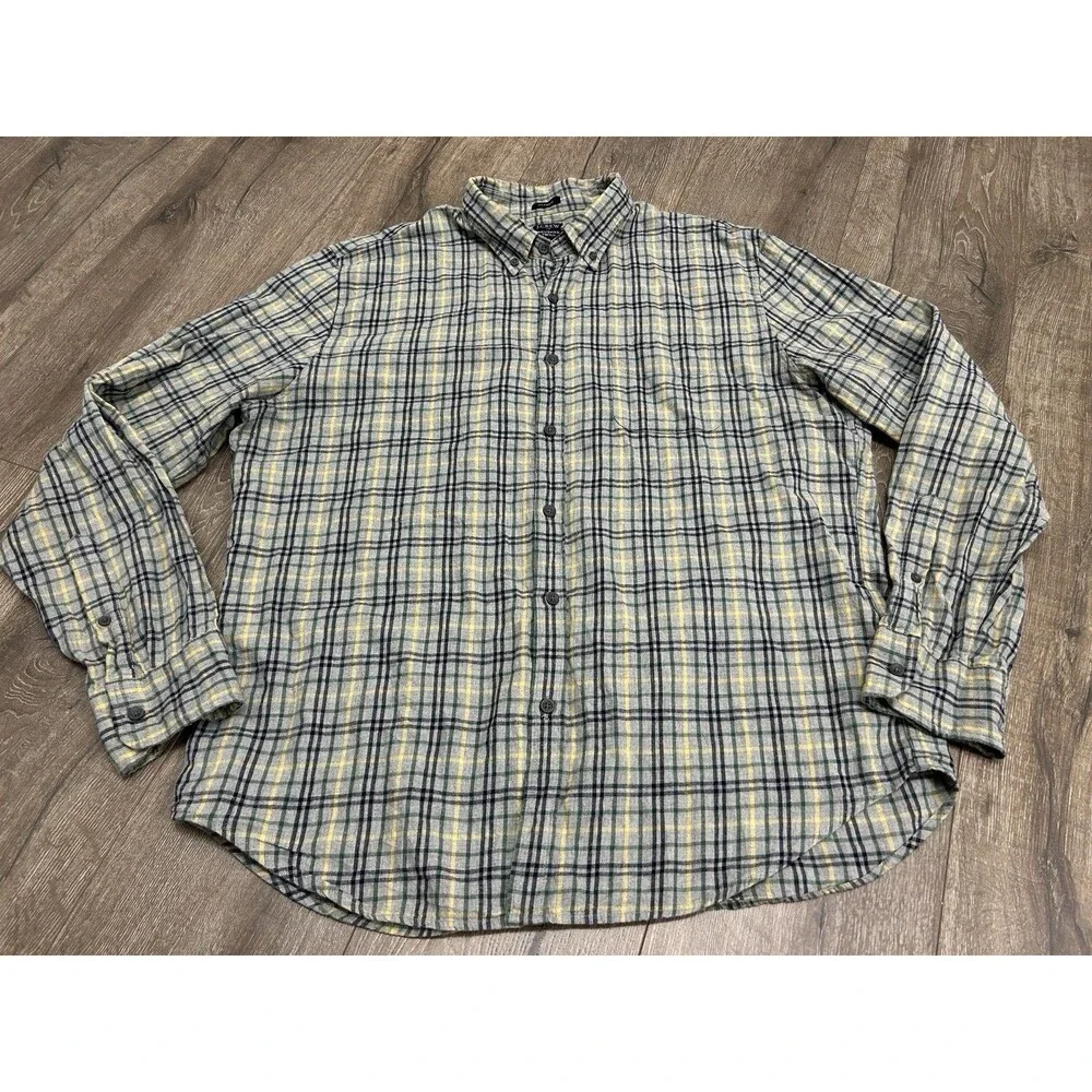 J Crew Brushed Twill Button Down Shirt Mens XL Classic Long Sleeve Plaid AP635